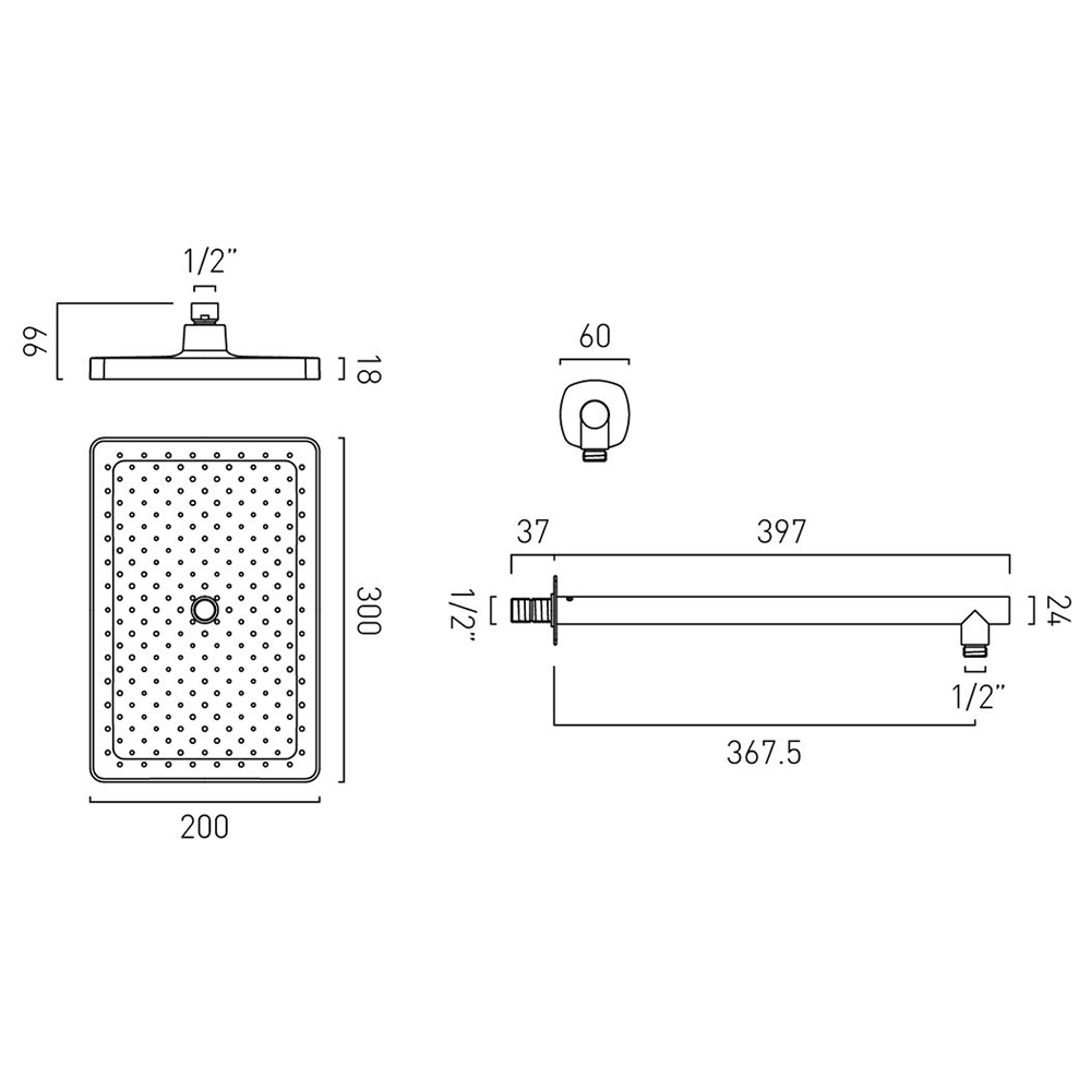 Vado Cameo Shower Pack with Single Function Handset - Matt White