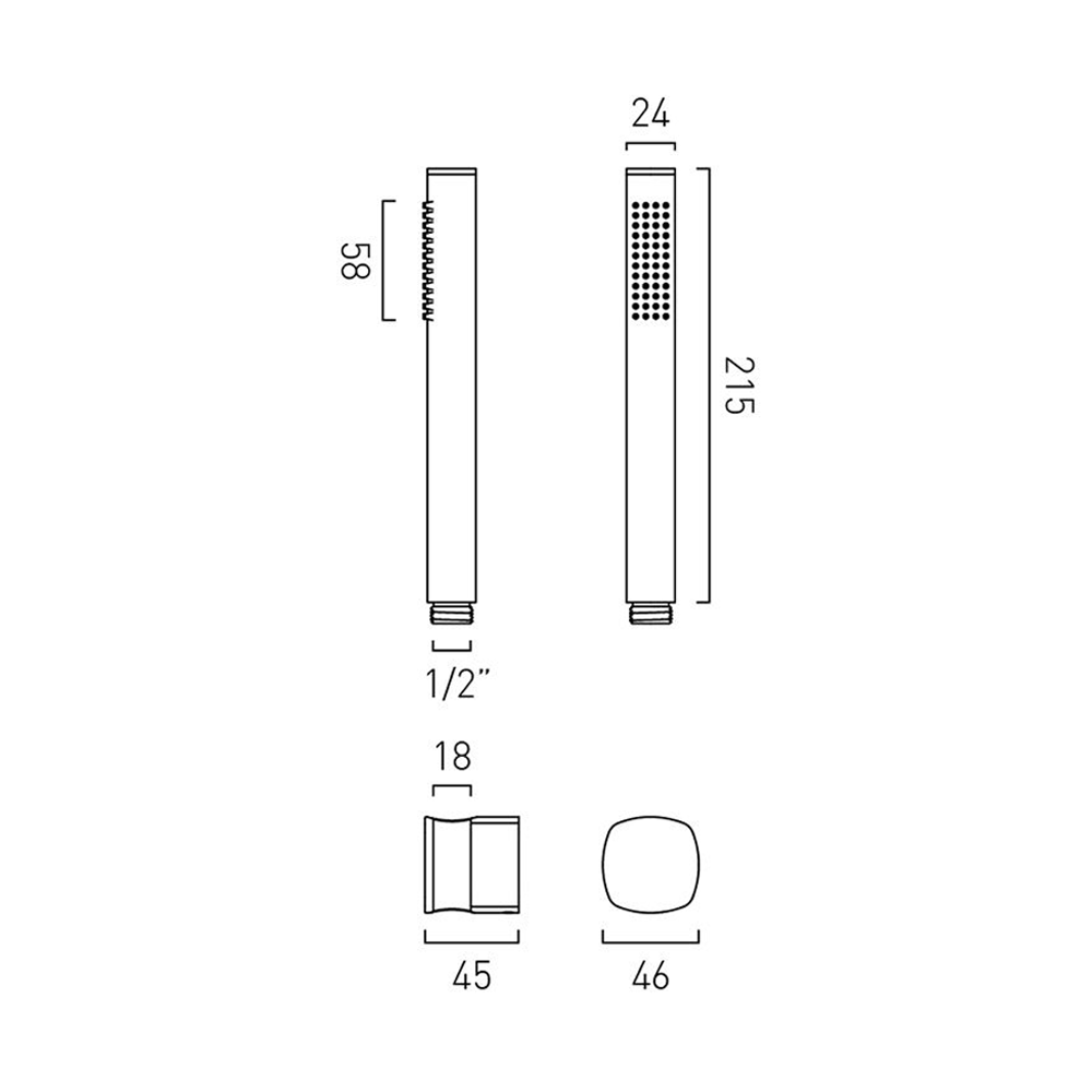 Vado Cameo Single Function Mini Shower Kit - Matt White