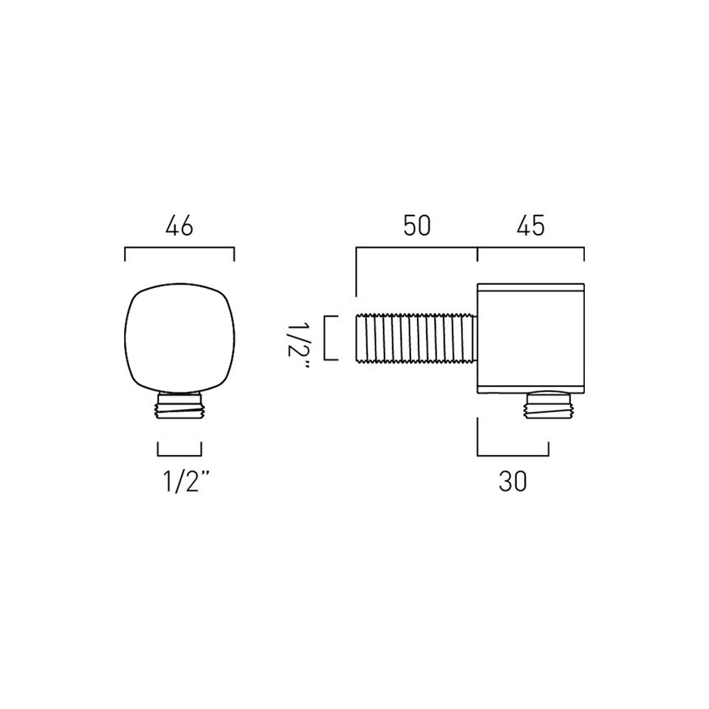 Vado Cameo Soft Square Wall Outlet - Matt White