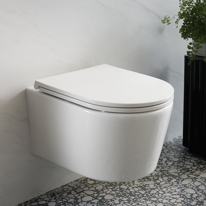 Vado Cameo Wall Hung Round Toilet Pan + Soft Close Seat