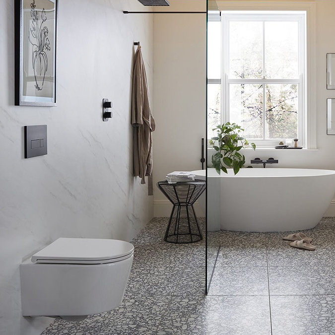 Vado Cameo Wall Hung Round Toilet Pan + Soft Close Seat