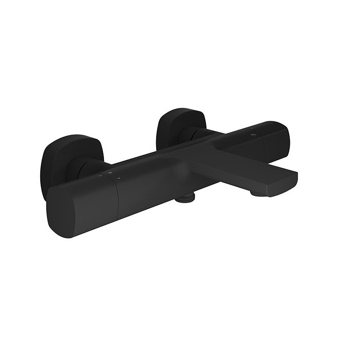 Vado Cameo Wall Mounted Thermostatic Exposed Bath Shower Mixer - Matt Black