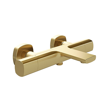 Vado Cameo Wall Mounted Thermostatic Exposed Bath Shower Mixer - Satin Brass