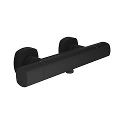 Vado Cameo Wall Mounted Thermostatic Exposed Shower Bar Valve - Matt Black