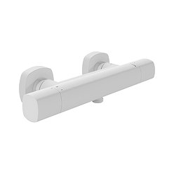 Vado Cameo Wall Mounted Thermostatic Exposed Shower Bar Valve - Matt White