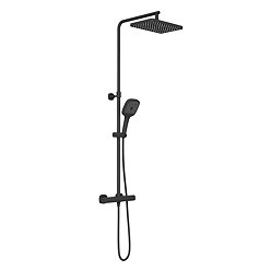 Vado Cameo Wall Mounted Thermostatic Shower Column Kit - Matt Black