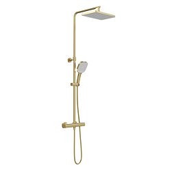 Vado Cameo Wall Mounted Thermostatic Shower Column Kit - Satin Brass