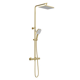 Vado Cameo Wall Mounted Thermostatic Shower Column Kit - Satin Brass