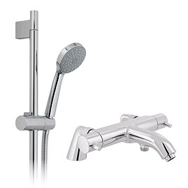 Vado Celsius Thermostatic Bath Shower Mixer Tap + Slider Shower Rail Kit