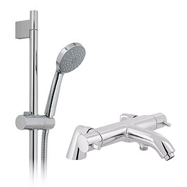 Vado Celsius Thermostatic Bath Shower Mixer Tap + Slider Shower Rail Kit