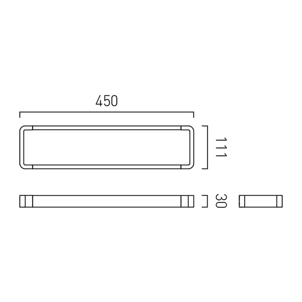 Vado Muse 450mm Wall Mounted Towel Rail  - Matt White