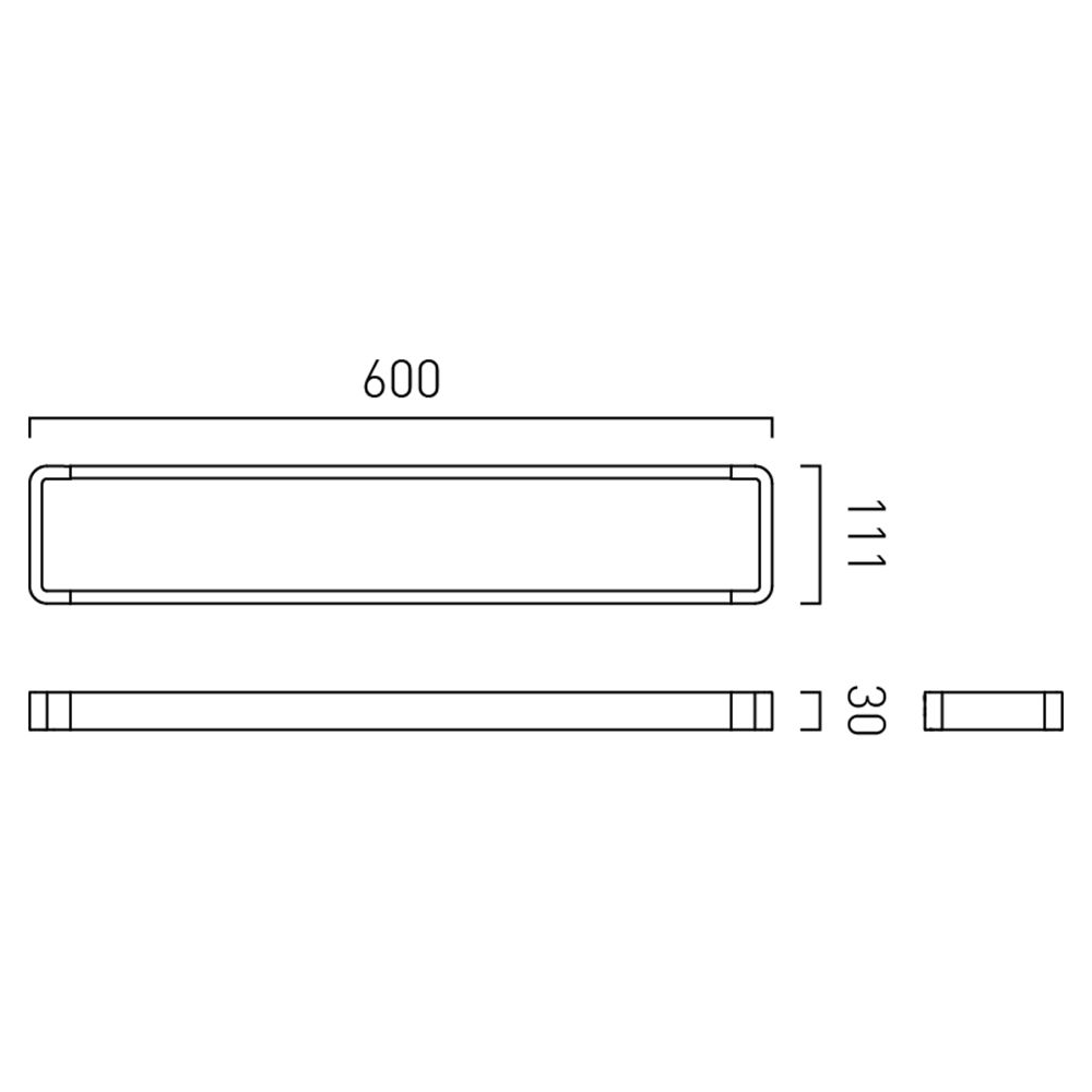 Vado Muse 600mm Wall Mounted Towel Rail  - Matt White