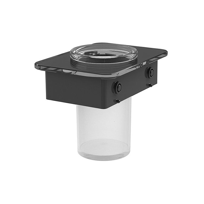 Vado Muse Frosted Glass Tumbler with Glass Shelf - Matt Black