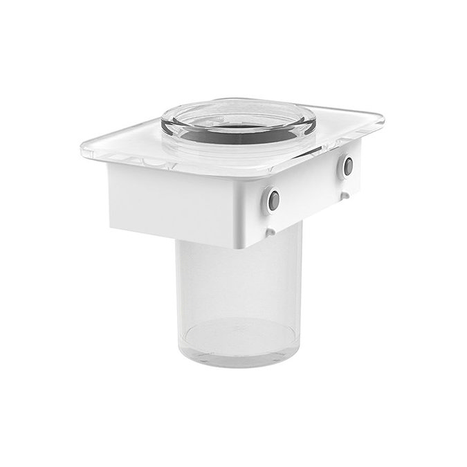 Vado Muse Frosted Glass Tumbler with Glass Shelf - Matt White