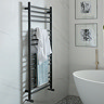 Vado Muse Round Heated Towel Rail - 500 x 1200mm - Matt Black