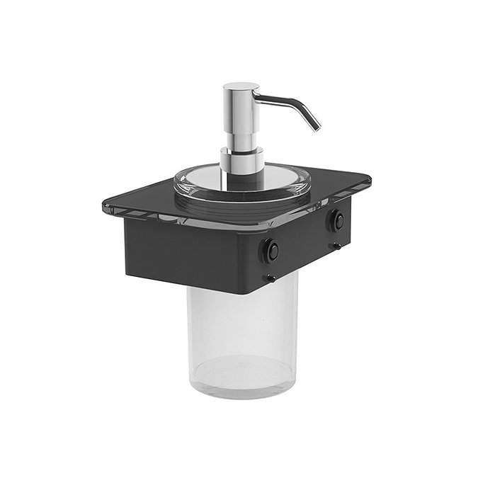 Vado Muse Soap Dispenser with Black Glass Shelf - Chrome