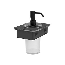 Vado Muse Soap Dispenser with Black Glass Shelf - Matt Black