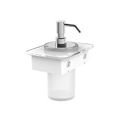 Vado Muse Soap Dispenser with White Glass Shelf - Chrome