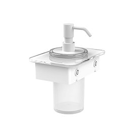 Vado Muse Soap Dispenser with White Glass Shelf - Matt White