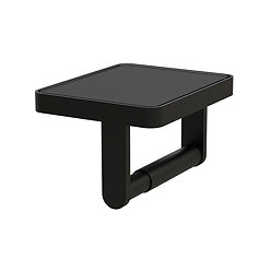 Vado Muse Toilet Roll Holder with Black Glass Insert - Matt Black