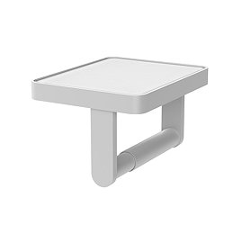 Vado Muse Toilet Roll Holder with White Glass Insert - Matt White