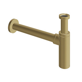 Vado Round Basin Bottle Trap - Satin Brass