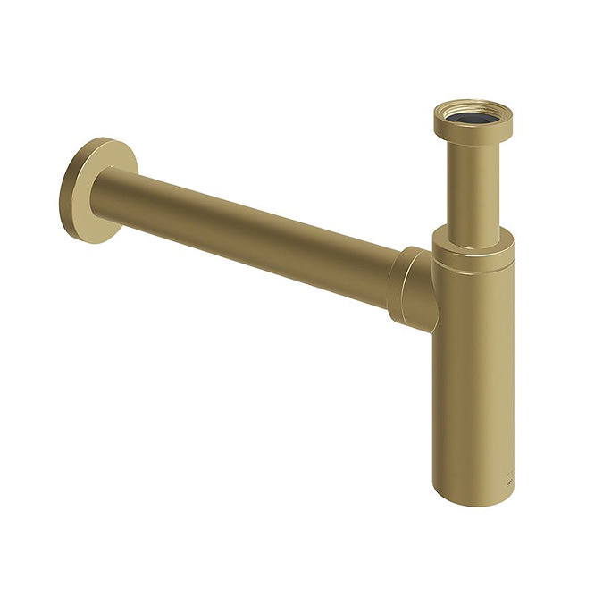 Vado Round Basin Bottle Trap - Satin Brass