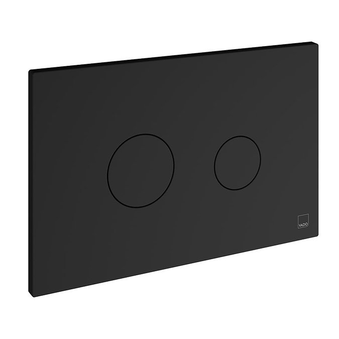 Vado Round Button Dual Flush Plate - Matt Black