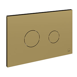 Vado Round Button Dual Flush Plate - Satin Brass