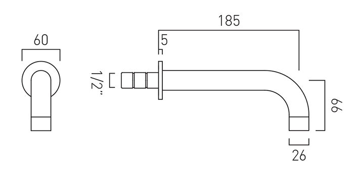 Vado Sirkel Round Bath Spout