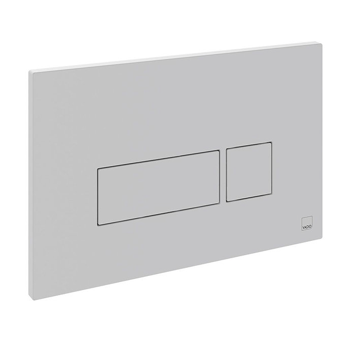 Vado Square Button Dual Flush Plate - Matt White