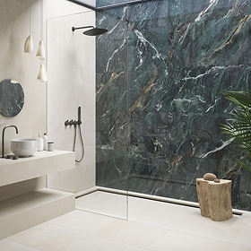 Vaida Large Format Green Marble Effect Wall and Floor Tiles - 600 x 1200mm