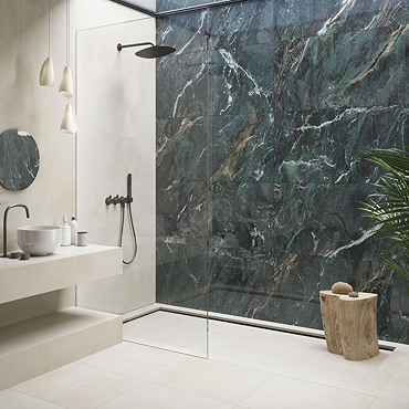 Vaida Large Format Green Marble Effect Wall and Floor Tiles - 600 x 1200mm