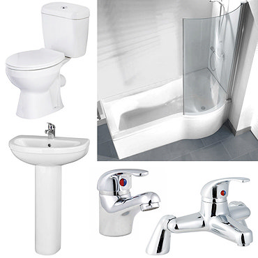 Valence Ceramic 9 Piece Bathroom Suite - Left/Right Hand Option Profile Large Image