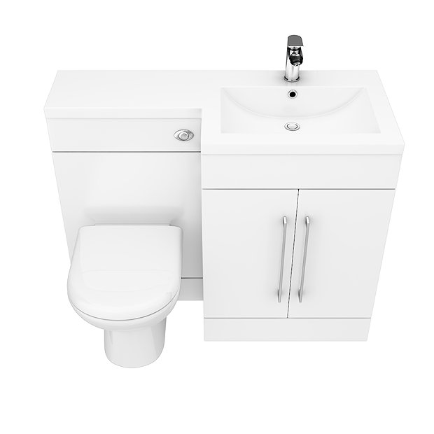 Valencia 1100mm Combination Bathroom Suite Unit with Basin + Round Toilet  Standard Large Image