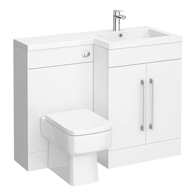 Valencia 1100mm Bathroom Combination Suite Unit with Basin + Square Toilet  Standard Large Image