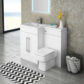 Valencia LH 1100mm Bathroom Combination Suite Unit with Basin + Square Toilet Large Image