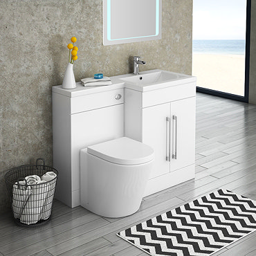 Valencia 1100mm Combination Bathroom Suite Unit with Basin + Solace Toilet  Feature Large Image