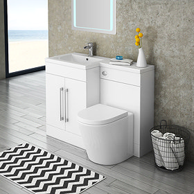 Valencia LH 1100mm Combination Bathroom Suite Unit with Basin + Solace Toilet Large Image