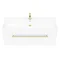 Valencia 1200 Gloss White Minimalist Wall Hung Vanity Unit with Brass Handle  Feature Large Image