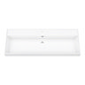 Valencia 1200 Gloss White Minimalist Wall Hung Vanity Unit with Chrome Handle  Standard Large Image