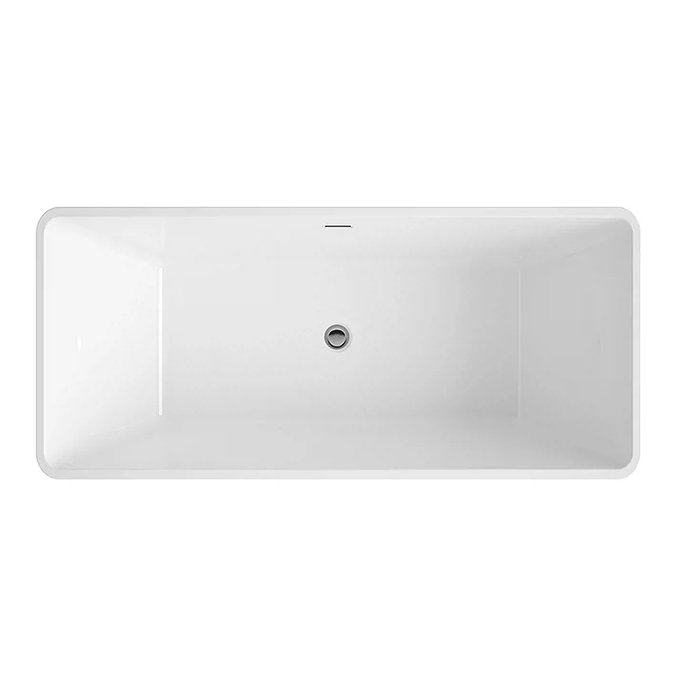 Valencia 1600 Square Modern Freestanding Bath Gloss White with Waste