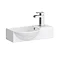 Mini Offset Wall Hung Bathroom Basin (400mm Wide - Gloss White) Large Image