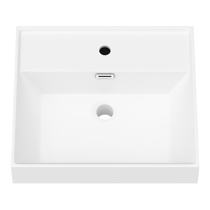 Valencia 450 Gloss Grey Minimalist Wall Hung Vanity Unit with Chrome Handle Feature Large Image