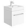 Valencia 450 Gloss White Minimalist Wall Hung Vanity Unit with Chrome Handle Large Image