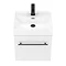 Valencia 450 Gloss White Minimalist Wall Hung Vanity Unit with Matt Black Handle  In Bathroom Large 