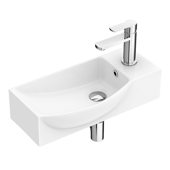 Valencia 500mm Mini Wall Hung Ceramic Basin  Profile Large Image