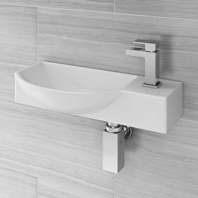 Valencia 500mm Mini Wall Hung Ceramic Basin Large Image