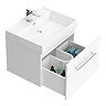 Valencia 600 Gloss White Minimalist Wall Hung Vanity Unit with Chrome Handle  additional Large Image