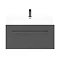 Valencia 800 Gloss Grey Minimalist Wall Hung Vanity Unit with Matt Black Handle Feature Large Image